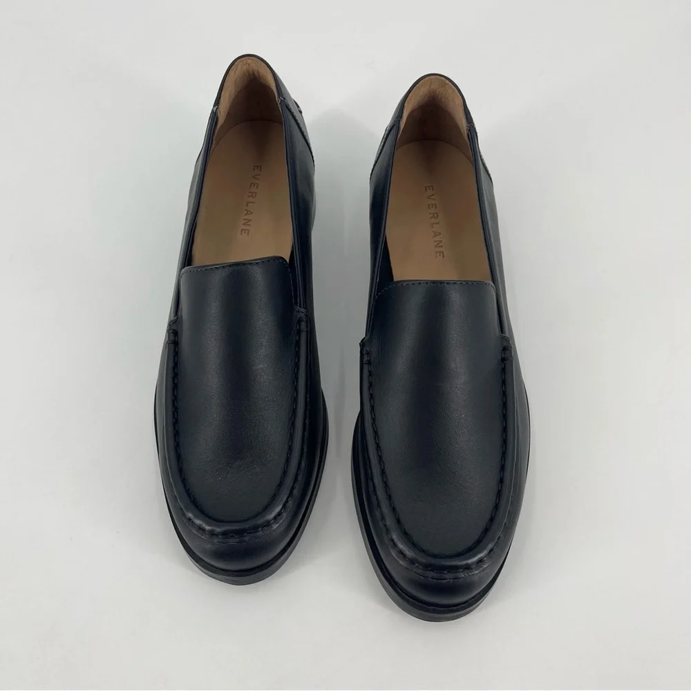 EVERLANE The Modern Loafer in Black Napa Leather Flat Slip On Size 8.5 NEW_7
